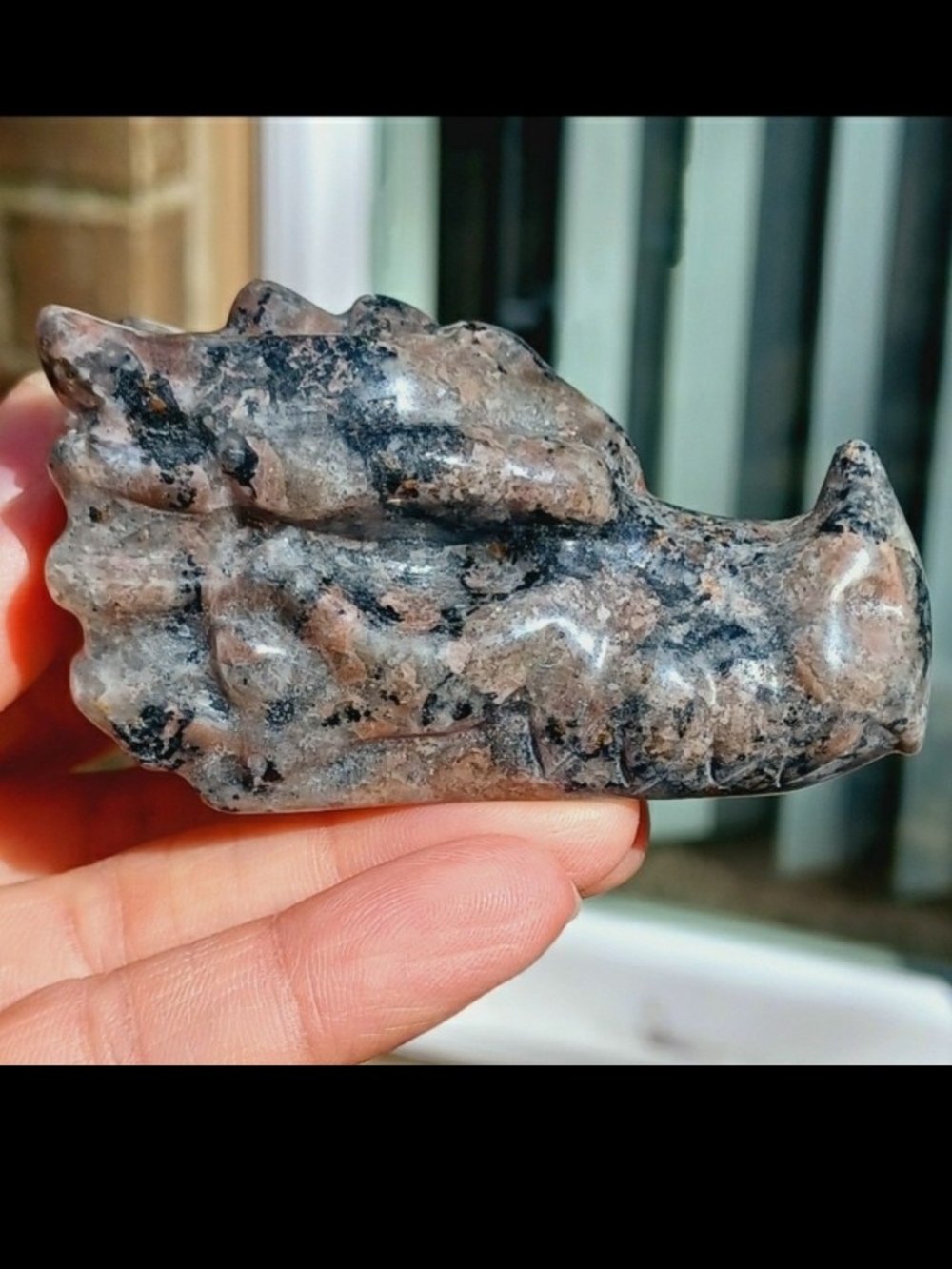 Yooperlite Dragon Head Crystal Gemstone Carving